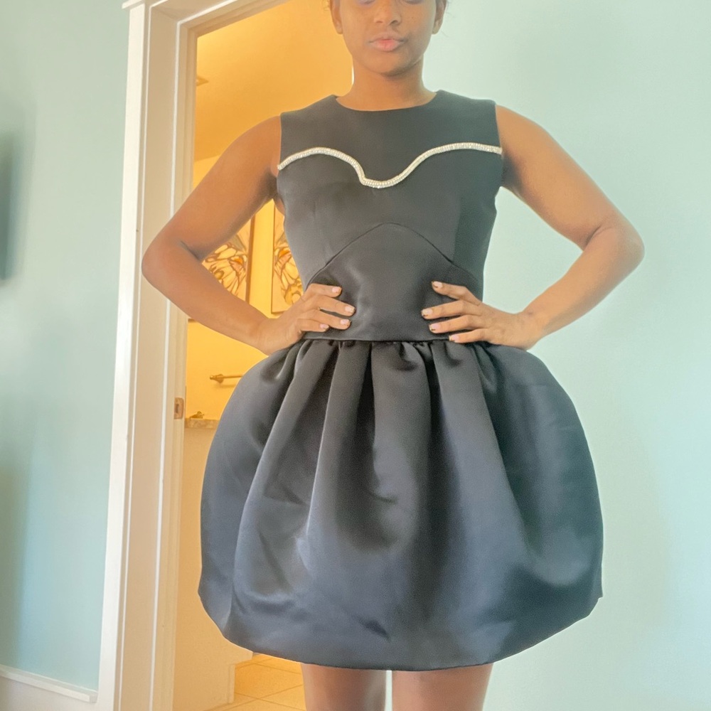 Tanya Taylor black puffy mini dress